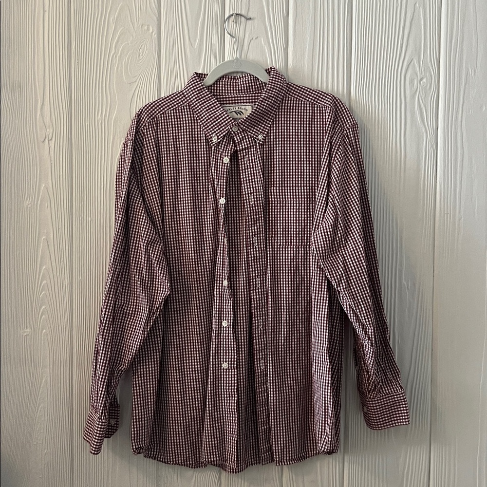 Red and White Checkered Button-Up Shirt